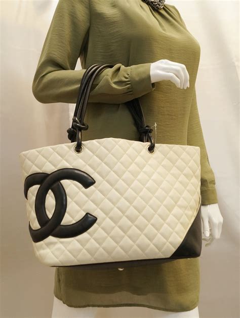 chanel white leather bag|authentic chanel tote bag.